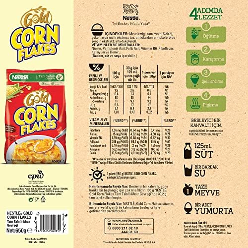 Nestlé Gold Corn Flakes Tam Tahıllı Mısır Gevreği 650 g - Görsel 3