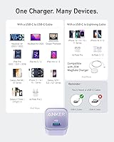 Vista 6 de Bloque de Carga USB C Anker Nano, Cargador Plegable de 30 W PIQ 3.0 de Carga Rápida para iPhone Serie 17/16, Galaxy, iPad, Compatible con MagSafe