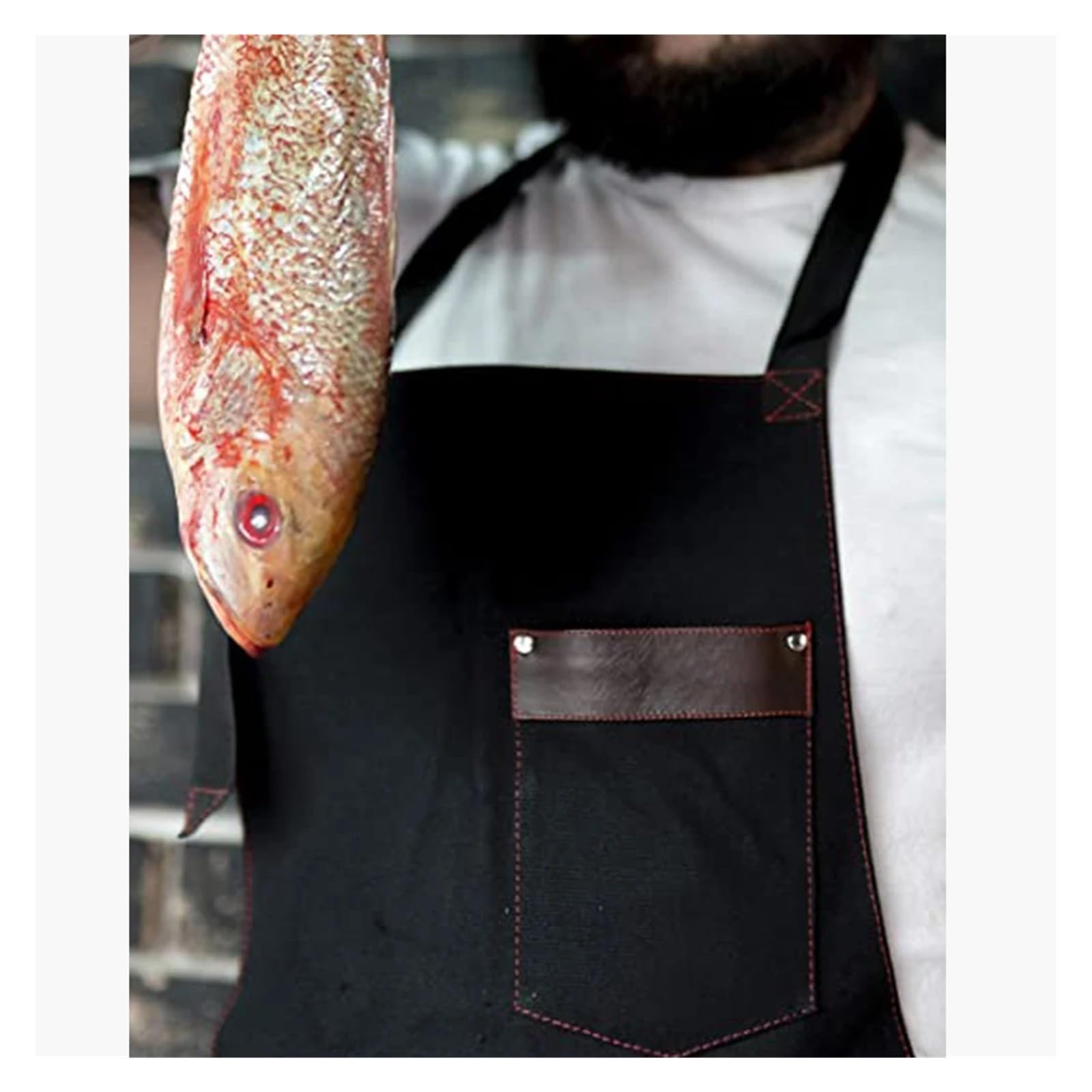 delantal cocina Delantal de chef for hombres Lona Cuero Tela Barbacoa Padre Presente Cocina Pros