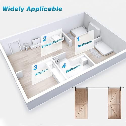 Miniatura 5 de Fredbeck 36 puertas de granero doble con accesorios incluidos (puerta de granero 72)