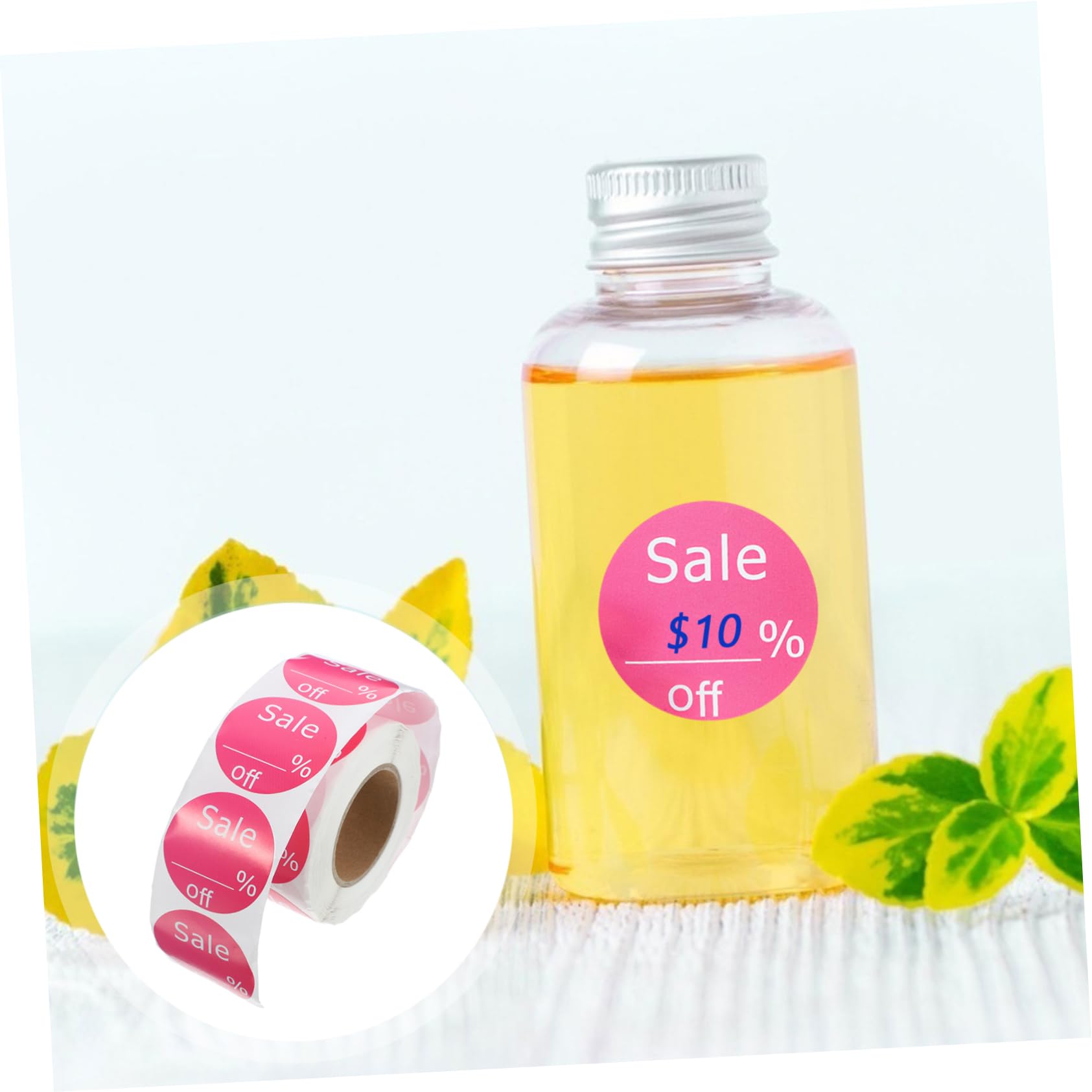 Artibetter 5 Rollos Pegatina redonda extraíble plano redondo etiquetas pequeño pegatinas para precios de joyería de negocios adhesiva redonda Papel Rosado