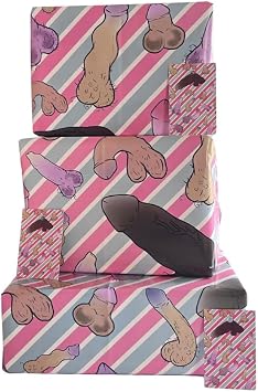 Funny Rude Gift Wrap Wrapping Paper Sheets for Women Ladies Perfect for Best Friend Birthday & Hen Party Pack 2