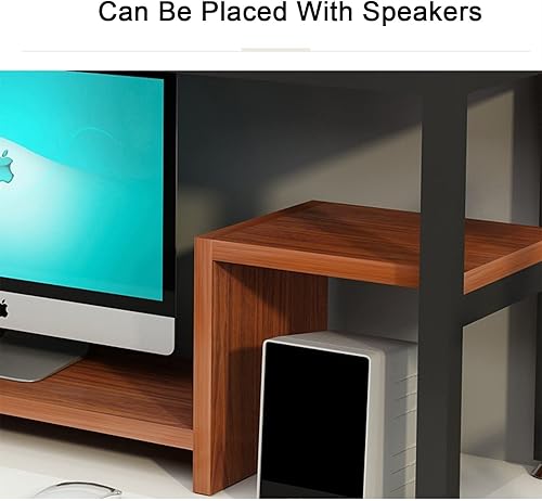 Miniatura 4 de Estantería de escritorio de hierro forjado estantería de escritorio con soporte para computadora organizador de escritorio de oficina de 2 niveles