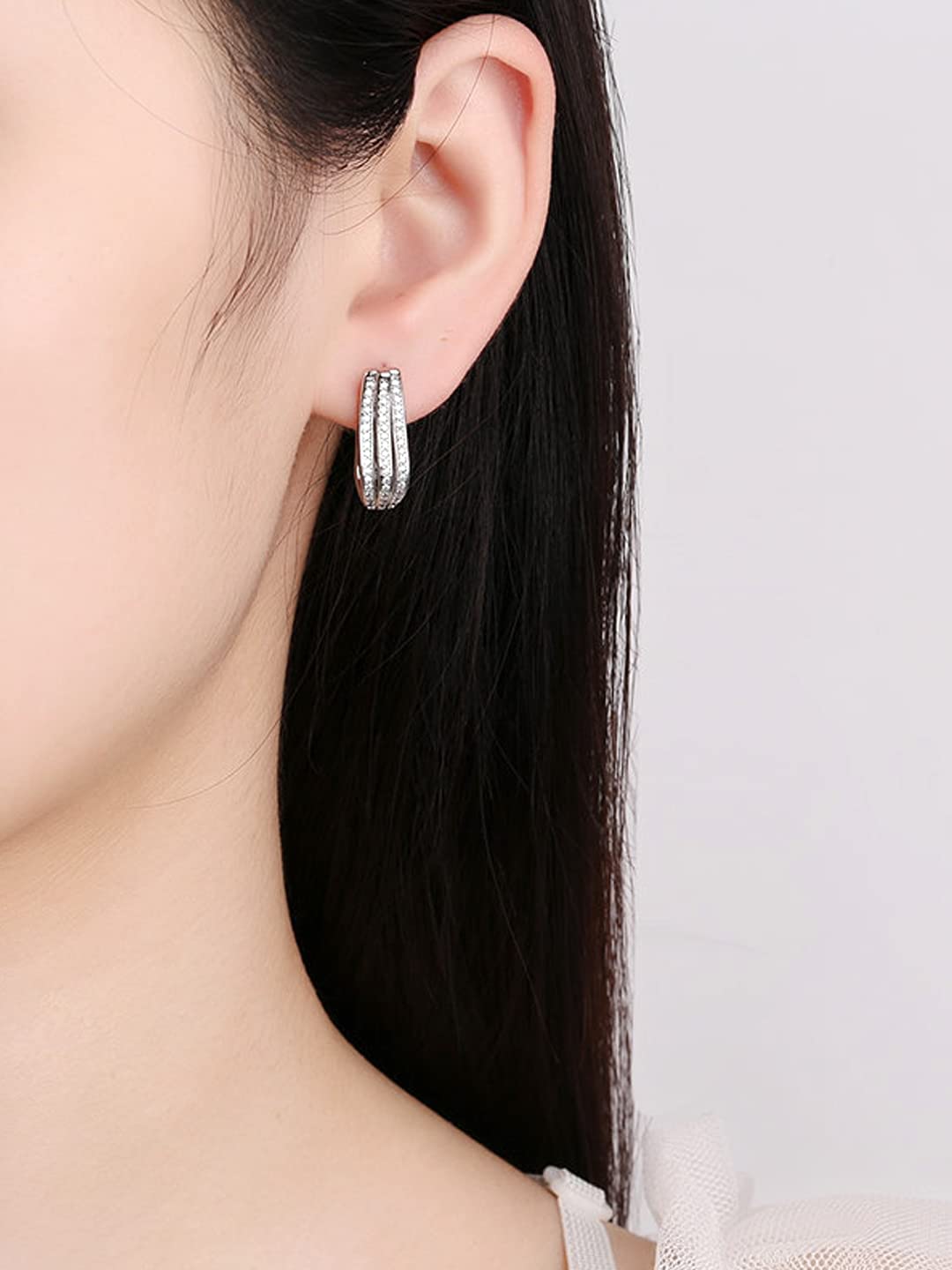 Crystal Diamond-Toned Glamour Spark Hoop Earrings