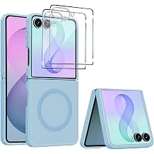 for Samsung Galaxy Z Flip 8 Case,Magnetic Samsung Flip 8 Phone Case Slim with Screen Protector X2 Compatible with Magsafe, Translucent Back Non-Slip Hard PC Shockproof Cover for Z8 Flip 2026-Blue