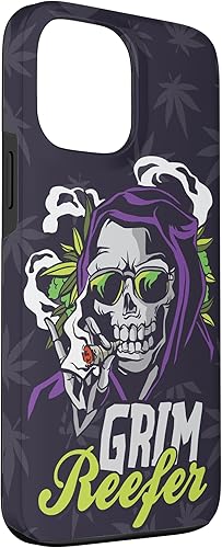 Vista 63 de iPhone 13 Cannabis Weed Marihuana Ganja Hemp Grim Reefer Smoking Gift Case
