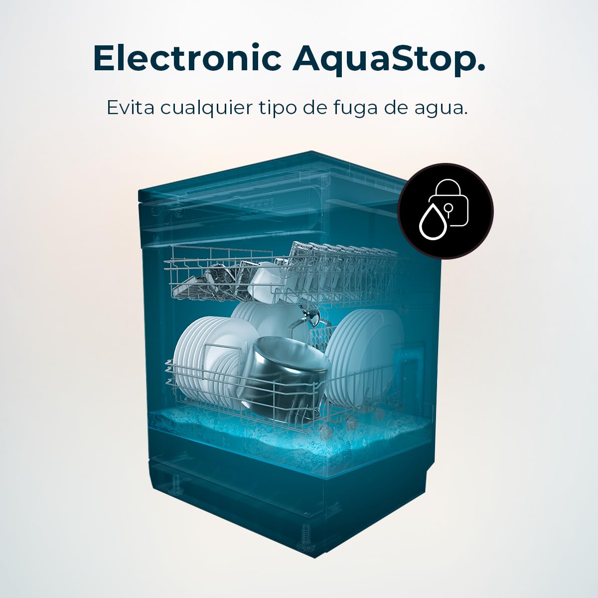 Cecotec Lavavajillas Integrable 60cm Bolero Aguazero 6110 Full-BI. 1850W, 12 Cubiertos y 7 Programas, Función Media Carga, Programa 3 en 1, Delay Start, Dry+ y ChildLock, Cesta para Cubiertos