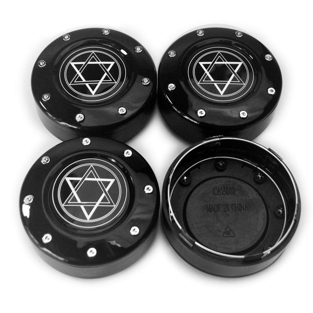 Rhinotuning 4 x 102 mm materiał ABS Hexagon Star opis czarne kołpaki piasty do #81232090F