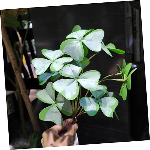 Miniatura 4 de Ciieeo 1 manojo de ramas artificiales, tallo de hoja de trébol, relleno de arreglo de jarrón irlandés, palillos de tallos de trébol, plantas de