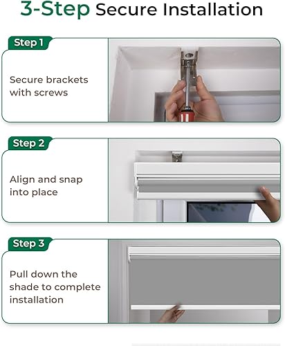 Miniatura 8 de Allesin Persianas enrollables motorizadas con control remoto para ventanas, persianas inteligentes automáticas, persianas eléctricas secas a pilas