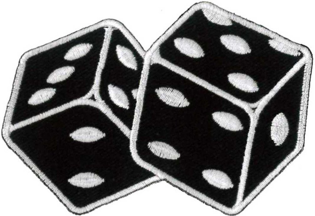 Another Quality Product From Klicnow Various Dice (Black) Embroidered Patch 9Cm X 6Cm