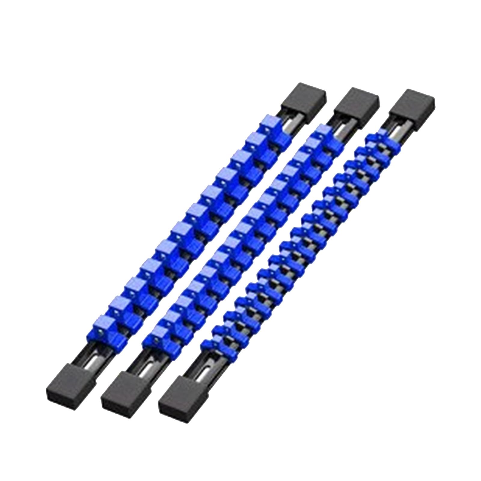 Kalttoy Blue 3Pcs Set Socket Organizer Socket Holder Neatly Arrange Sockets Tool For Quick Retrieval 3Pcs Set Garage Tool Organizer
