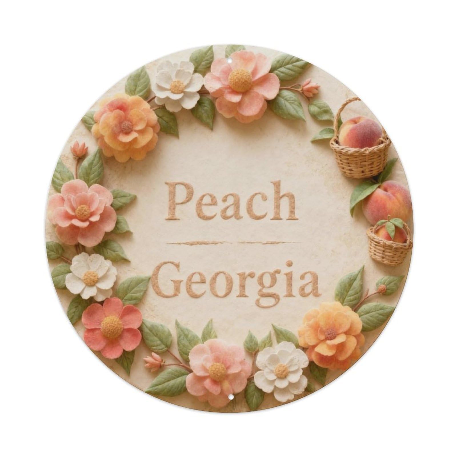 Peach Georgia Metal Tin Sign Plaque
