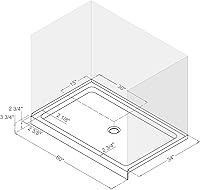 Vista 62 de DreamLine SlimLine DLT-1134420-22 - Base de ducha con drenaje central de 34 pulgadas de profundidad x 42 pulgadas de ancho x 2 3/4 pulgadas de alto