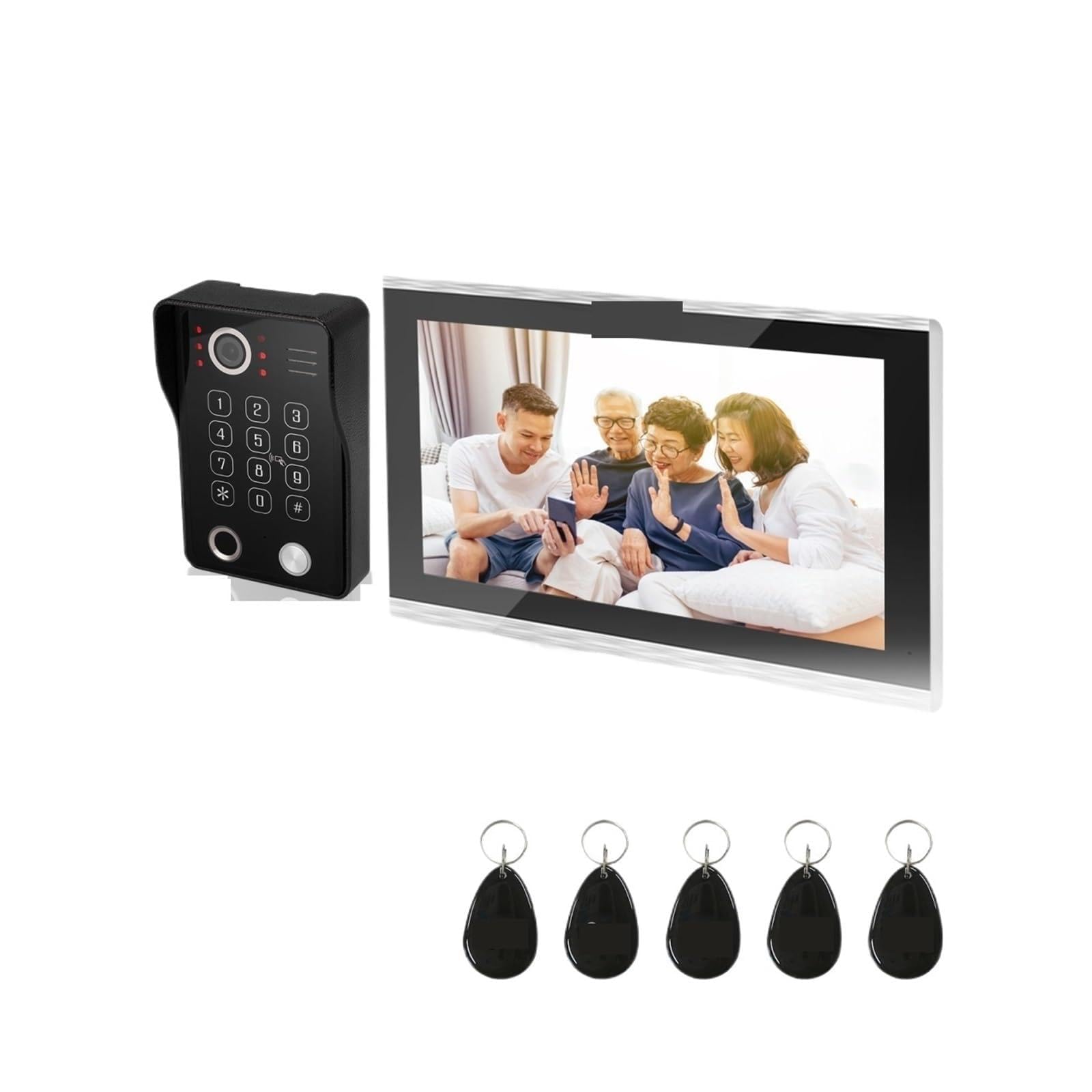 HVSYVVSRL Video Intercom 7/10 Inch Doorphone Touch Screen With Wired Doorbell 1080P 148° APP Password Fingerprint Card Swipe Monitor Two Way Audio(10INCH 94218B)