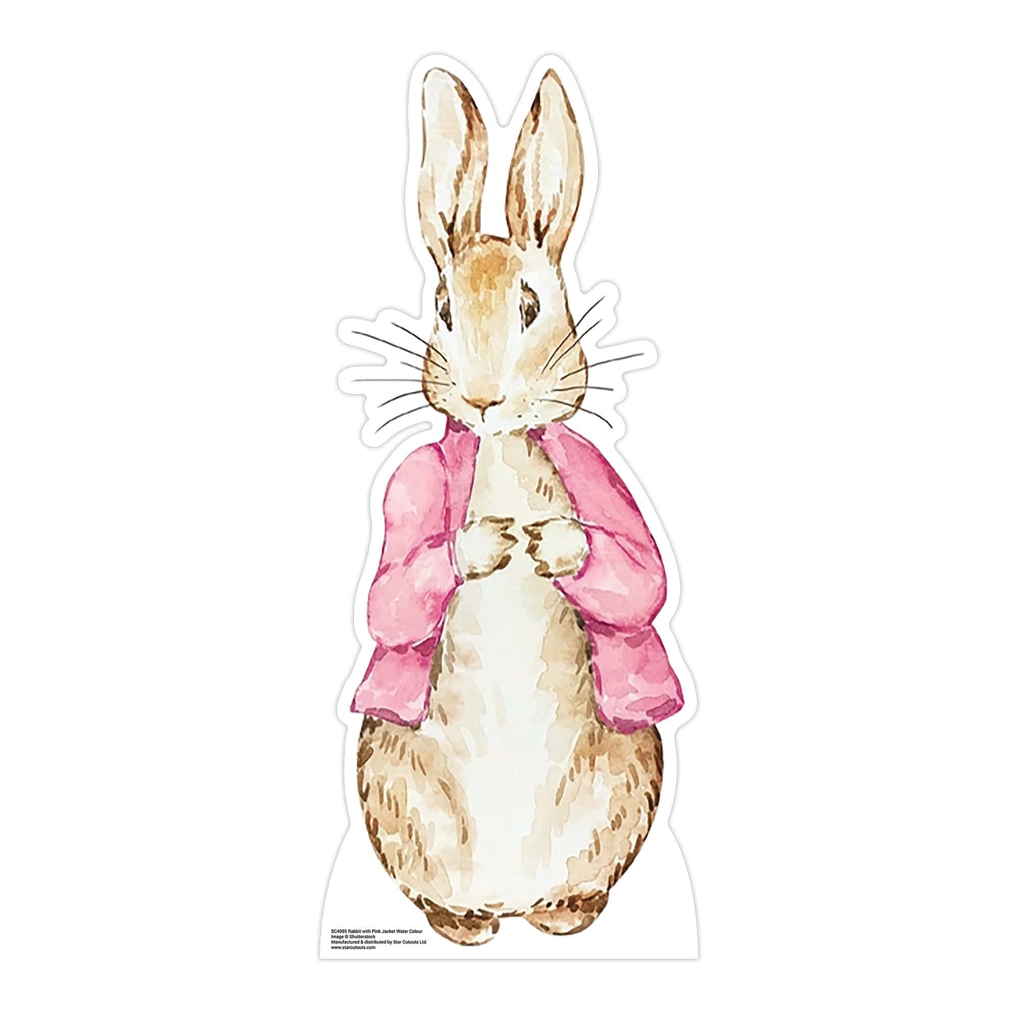 Star Cutouts SC4595 Rabbit Pink Jacket Cardboard Cutout 93cm – Cute Animal Party Decoration for Birthdays, Baby Showers & Room Décor