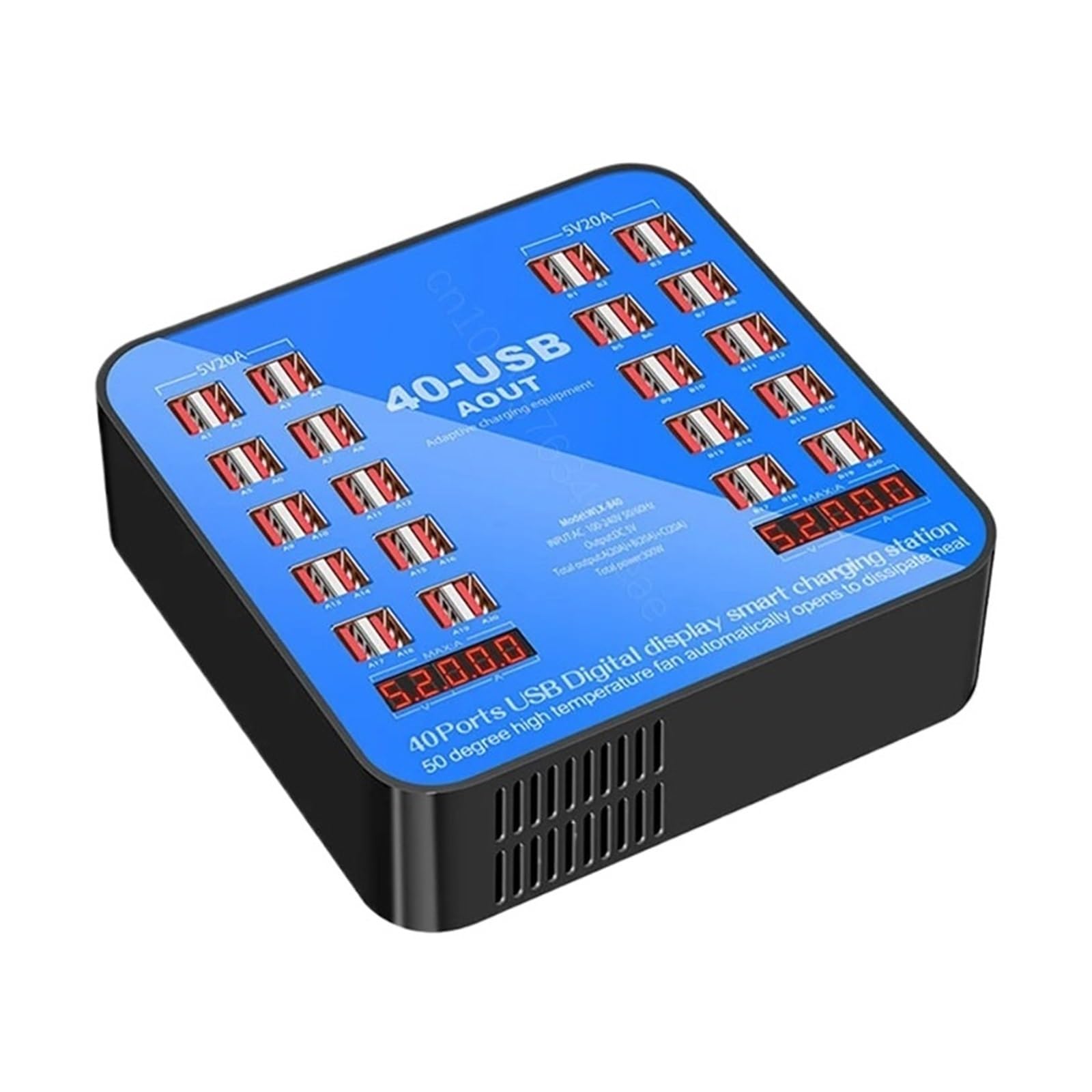Caricatore USB Da 200 W 40 Porte For Adattatore HUB Stazione Di Ricarica Presa Dock For Telefono Multi Capacità Di Ricarica Rapida(Blue)