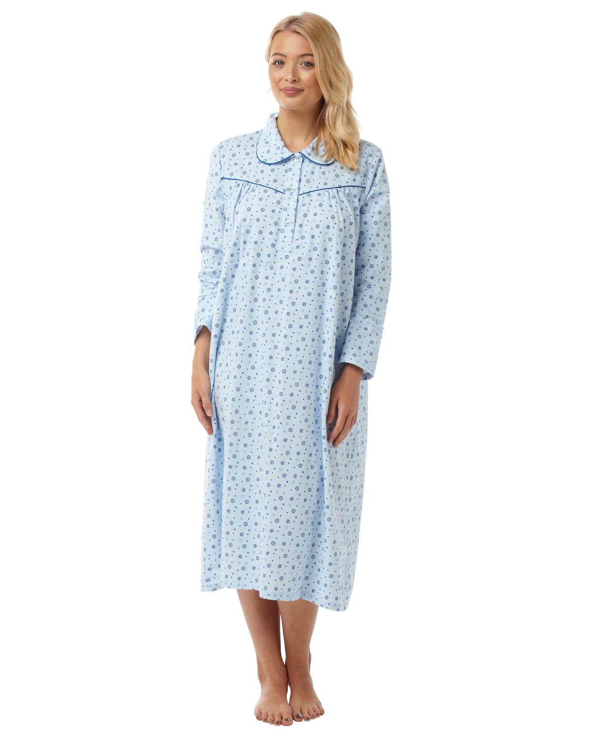 Slumber Hut Ladies Brushed Cotton Nightdress blue size 24-26