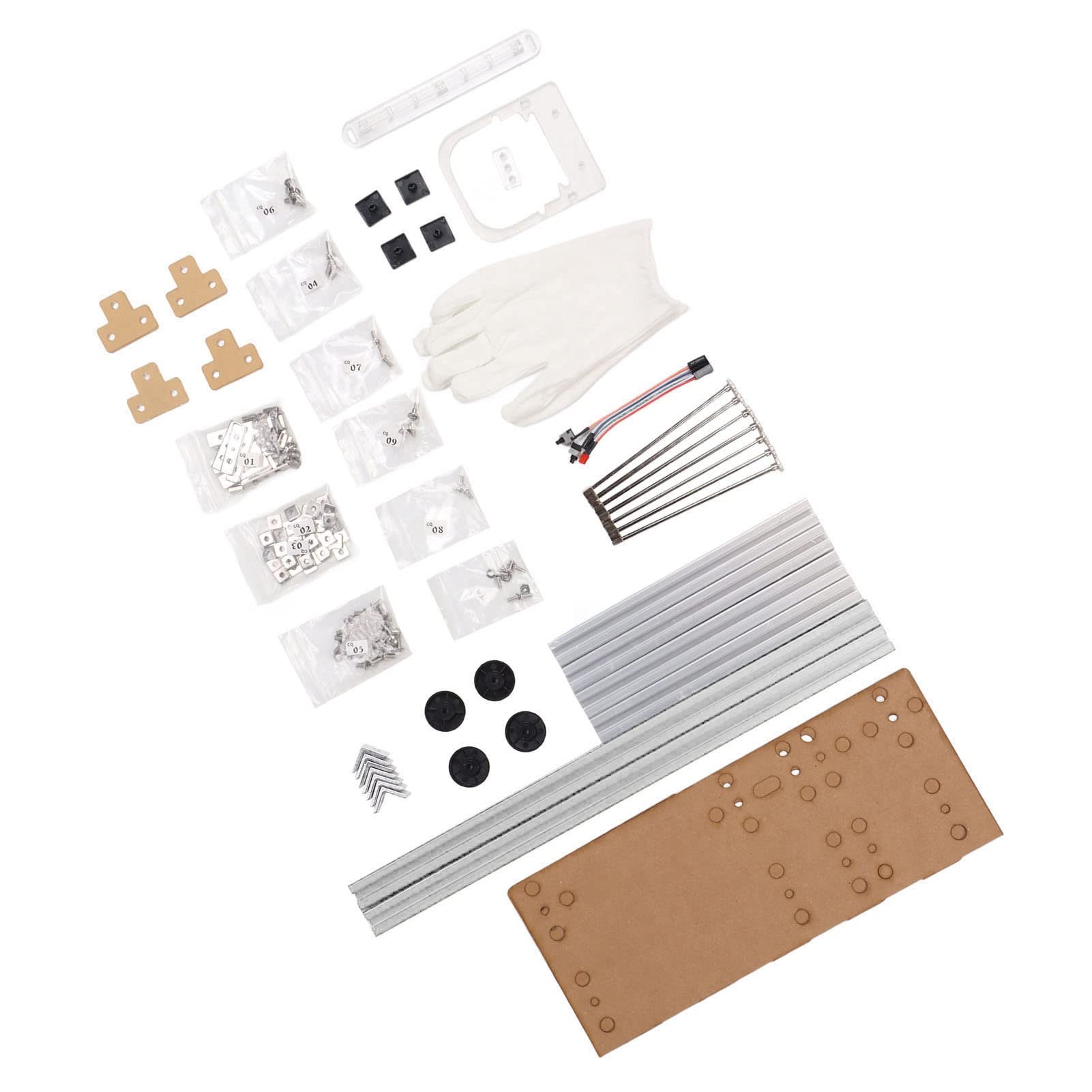 Otwarta Obudowa Komputera ATX, Trwały Stop Aluminium, Doskonałe Odprowadzanie Ciepła do Samodzielnego Montażu, Obsługuje płytę główną ITX, 4 Gniazda PCI (Srebrny)