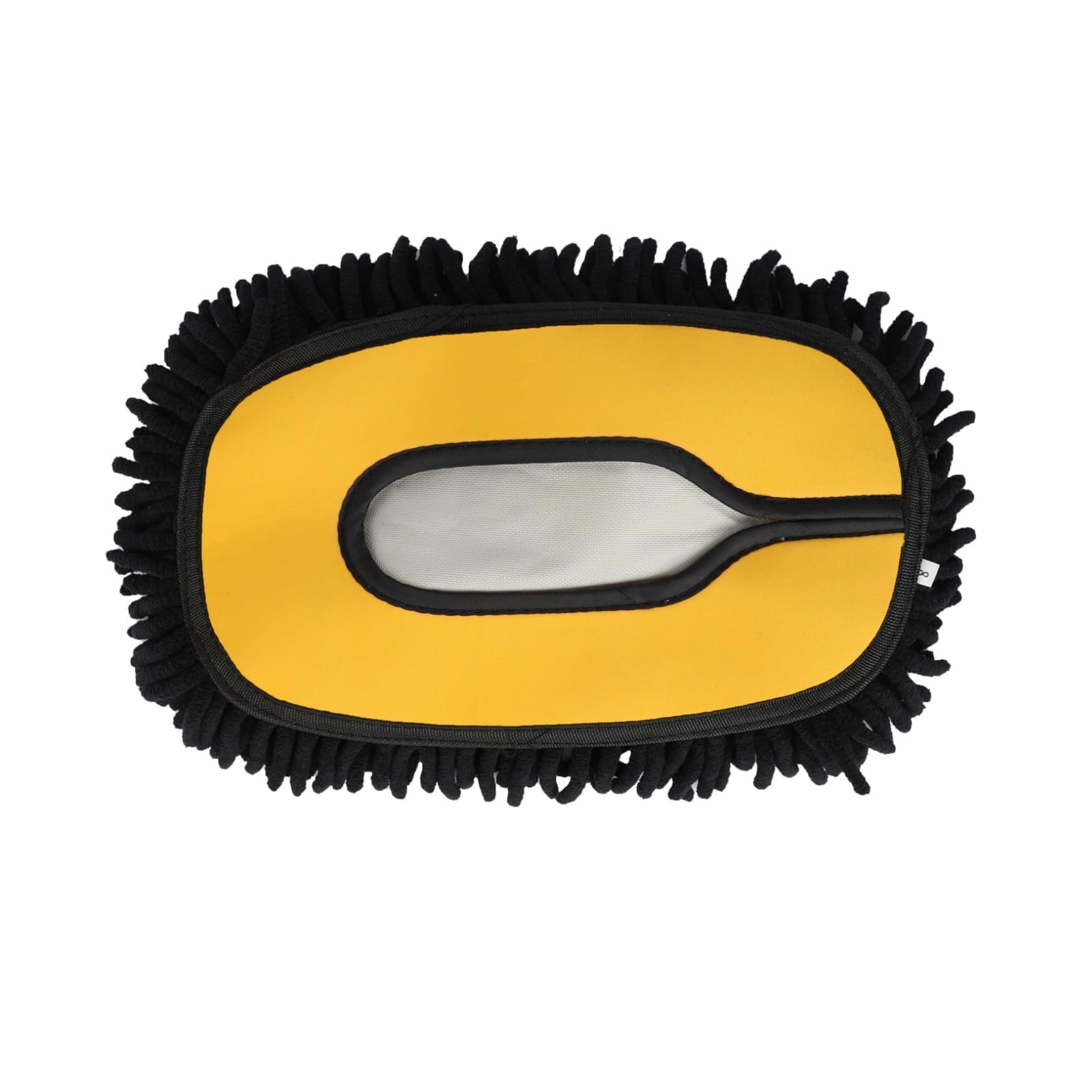 15° Curved Car Wash Brush with 43" Telescopic Handle – Microfiber Chenille Car Wash Mop for RV, SUV, Truck & Boat – Soft, Scratch-Free Extendable Cleaning Tool (Yellow&Black, Mop Refill Cover)
