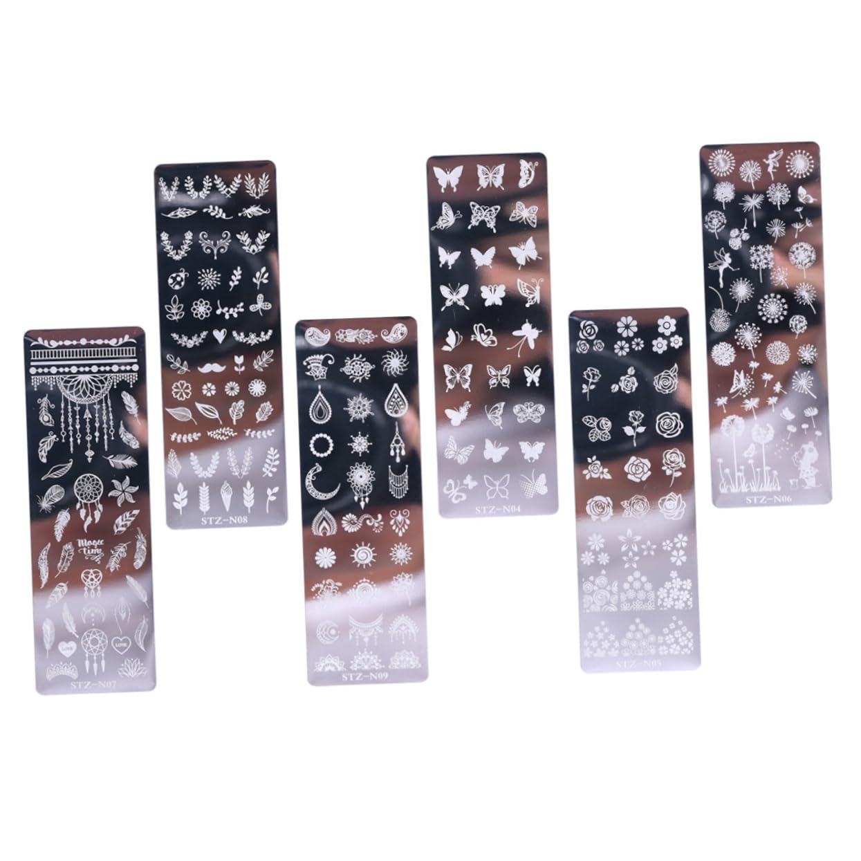 Beaupretty 18pezzi Piastra Stamping Unghie Inossidabile Con Design Floreale e Farfalle Di Template Per Nail Art Decorativa Per Donne Fashion e Occasionali