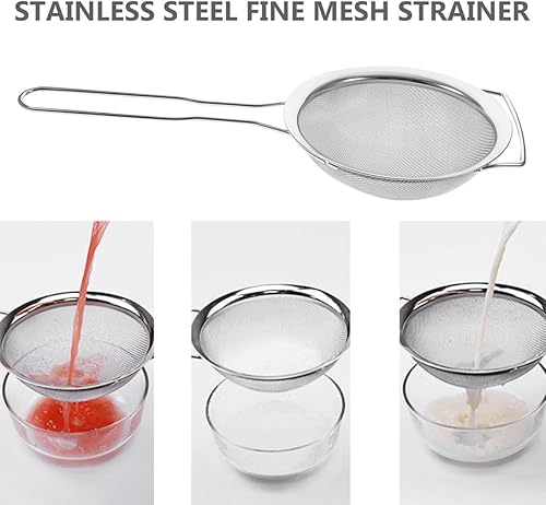 Miniatura 8 de GLEAVI Colador de leche de soja de malla fina tamiz de cocina para filtro de aceite de sopa, diseño de mano para uso en restaurantes caseros
