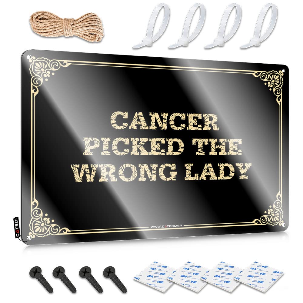 Decorations Limit Nostalgic Cancer Picked The Wrong Lady For Restroom - Artwork Customizable(20X30CM)