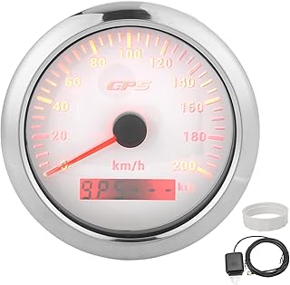 Gps Speedometer, 3.3" Gps Speedometer Universal Speedometer Speedometer 0‑200km/h Speedometer with Backlight Ip67 Waterproof Car Boat Yachting(white)