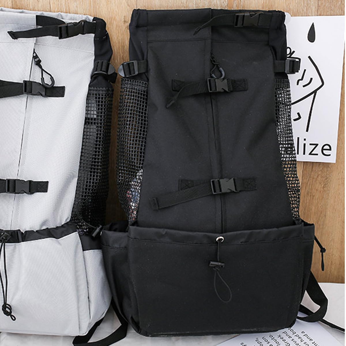 Zaino per cani con coulisse testa fuori design Puppy Carrier Zaino per piccolo animale domestico medio di viaggio a piedi Sicurezza all'aperto/confortevole/leggero (XL nero)