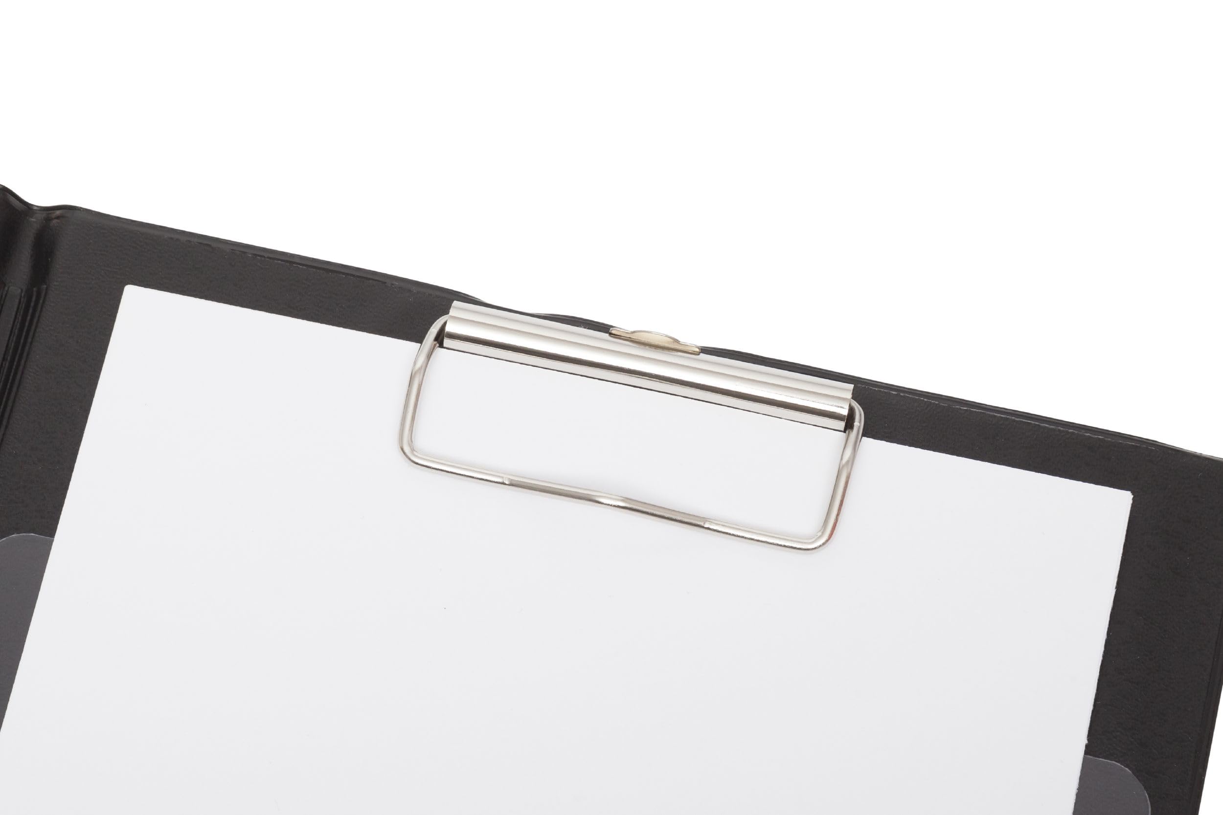 Maul Carpeta portapapeles con cubierta de aluminio y protección anticopia, DIN A5 alto, bolsillo interior, ancho de sujeción de 8 mm, negro, 2339790