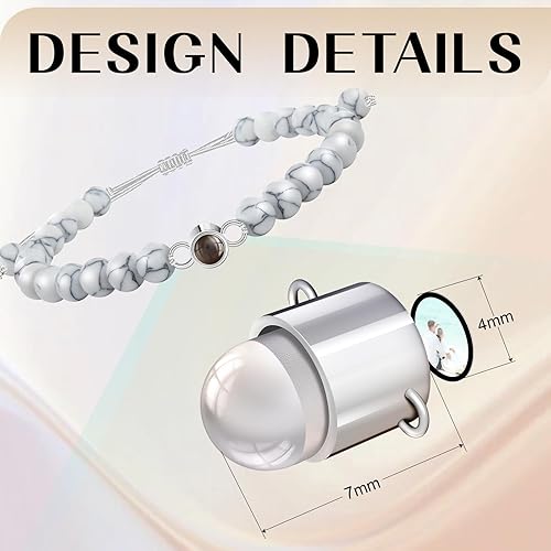 Miniatura 5 de SUPHELPU Personalized Gifts, Custom Link Charm Bracelet with Picture Inside, Customized Birthday Anniversary Christmas Memorial Gifts