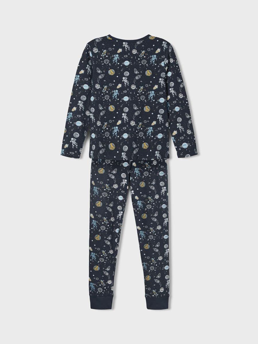 NAME IT Zestaw piżamowy chłopięcy Nkmnightset Dark Sapphire Space Noos, Dark Sapphire, 98-104
