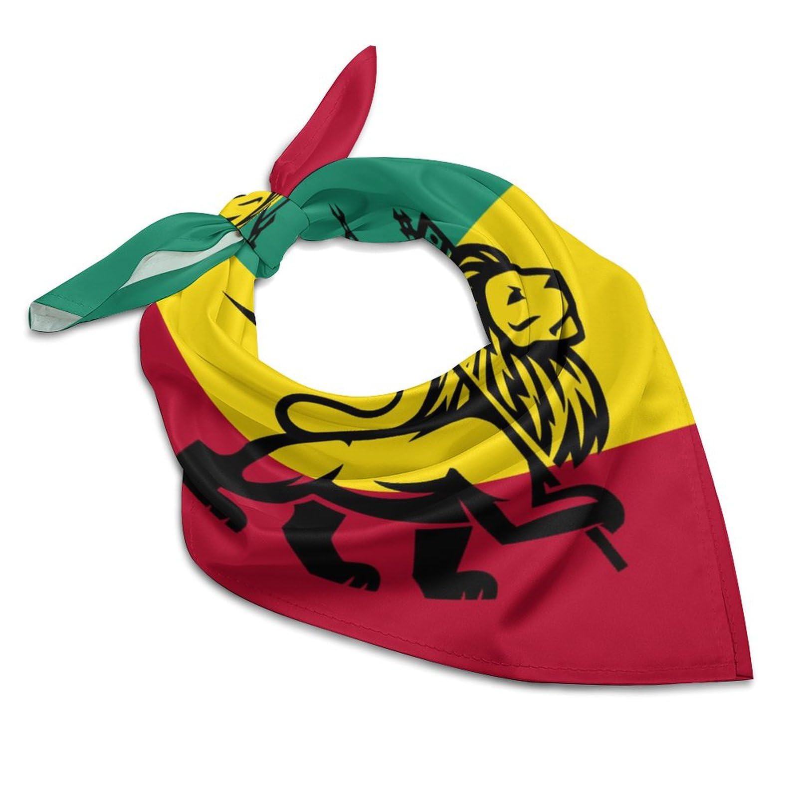 Smazdfxx Unisex As Pic Rasta Flag Lion Fashion Head Scarf For Women Silk Like Bandana Kerchief Satin Square Scarves Gifts
