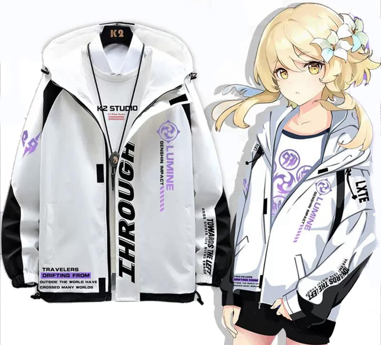 Amazon.co.jp: 原神 蛍 印象パーカー ジャケット服 秋冬 厚手 旅行者 