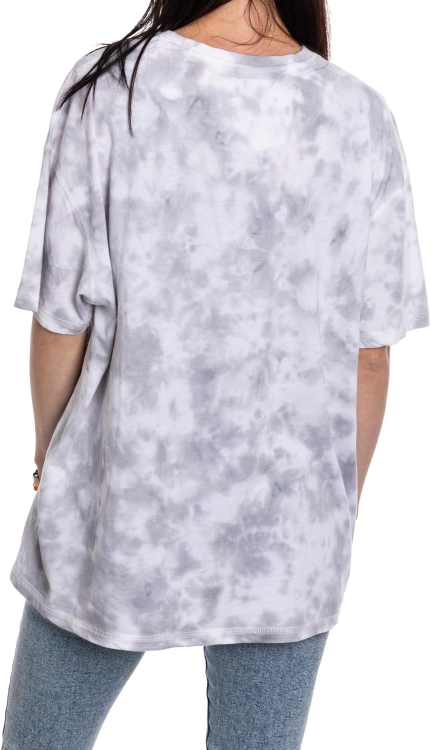 Calhoun NHL Womens Oversized Loose Fit Drop Shoulder Tie Dye Crewneck Short Sleeve T-Shirt