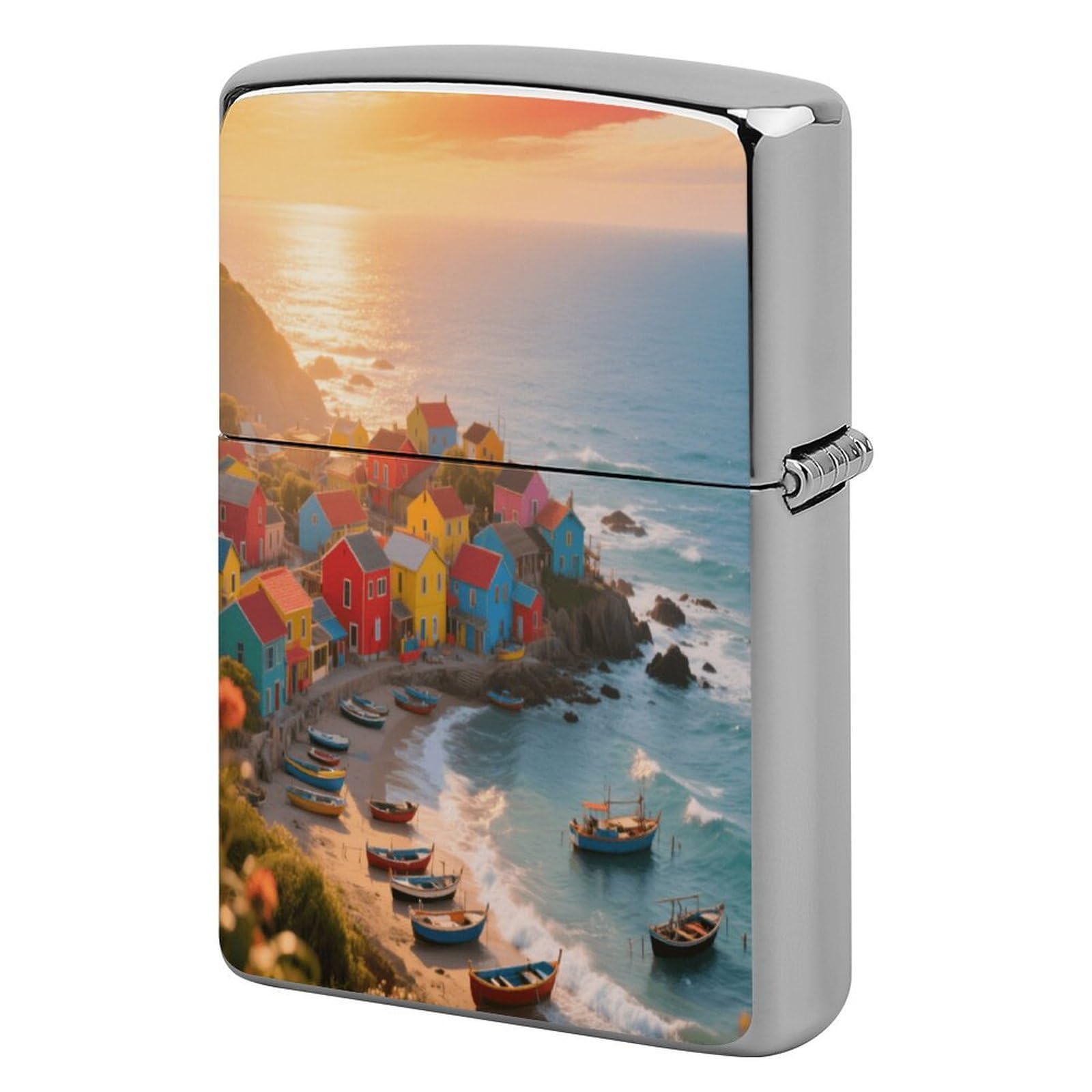 Fekiloot Style Islands Morning Light Lighter Case Cover Metal Lighter Case