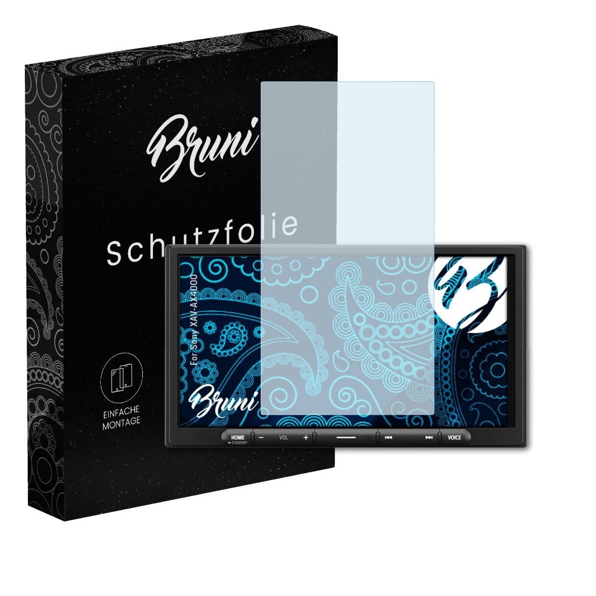 Bruni Screen Protector compatible with Sony XAV-AX4000 Protector Film, crystal clear Protective Film (2X)