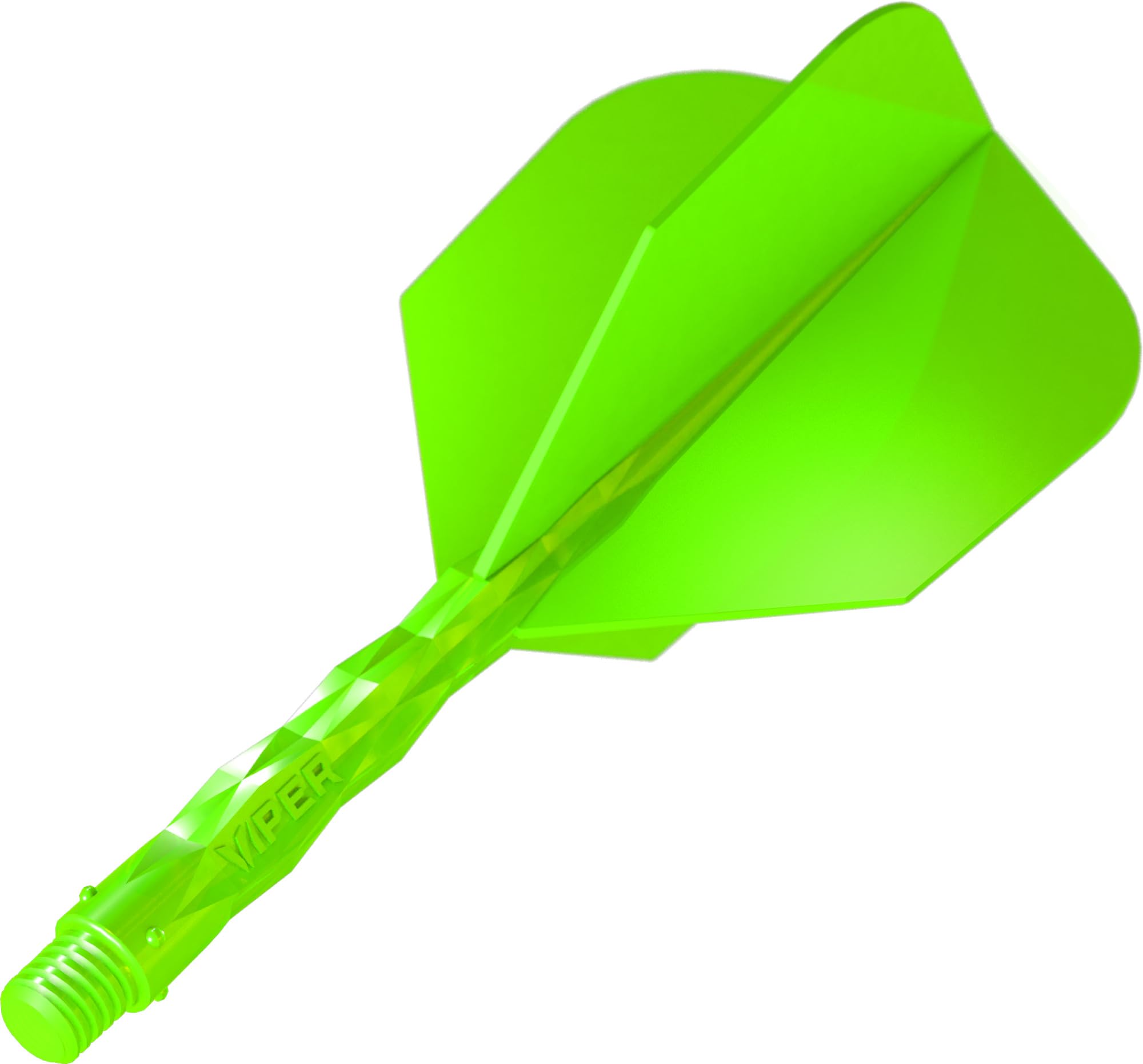 Viper Diamond Core Integrated Dart Flight & Shaft System - Precision Darting Accessory with Tough Polymers for Enhanced Performance, Set of 3, InBetween Shaft, Standard No6 Flight, Neon Green