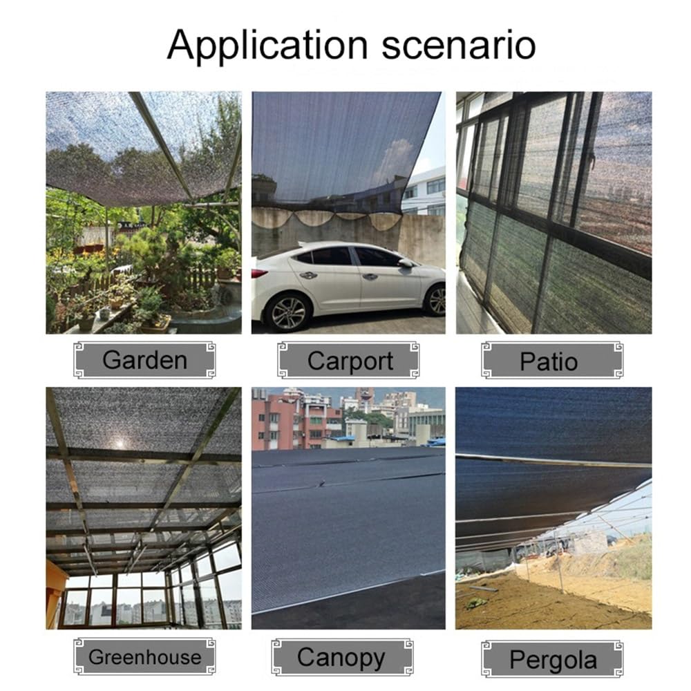 Tela de malla negra 90 % resistente a los rayos UV para jardín, estanques, invernaderos, patios y cocheras al aire libre, 3 x 9 m, con ojales, ideal para protección de plantas