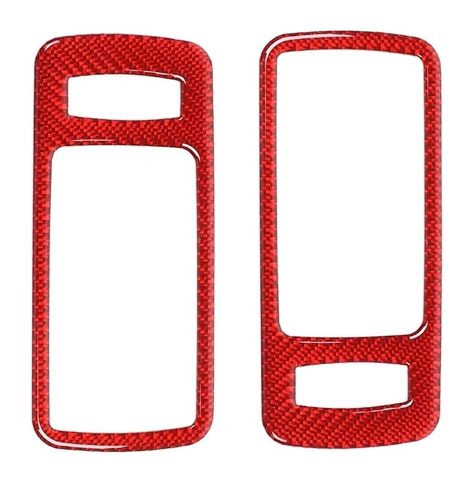 FANGZIQF Inner Door Pull Handles for Mustang 2009-2013 Carbon Fiber 2 PCS Car Inner Door Handle Bowl Frame Cover Stickers(Red)