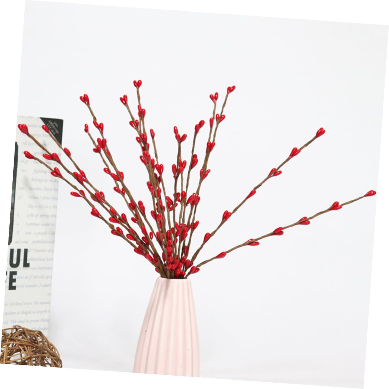 TOPBATHY 15 Pièces Branche De Baies Artificielles Décorations Rouges Décor De Noël Ornements De Noël Fausses Tiges De Baies s De Houx De Fausses s Arbre De Pics De s