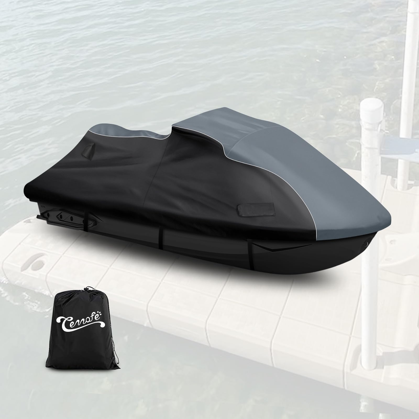 CEMOFE Waterproof Jet Ski Cover for Sea-doo 2010-2017 GTX?GTX LTD?RXT?RXT X(FIX), 600D Heavy Duty Oxford Jetski Covers, Trailerable Jetski Cover