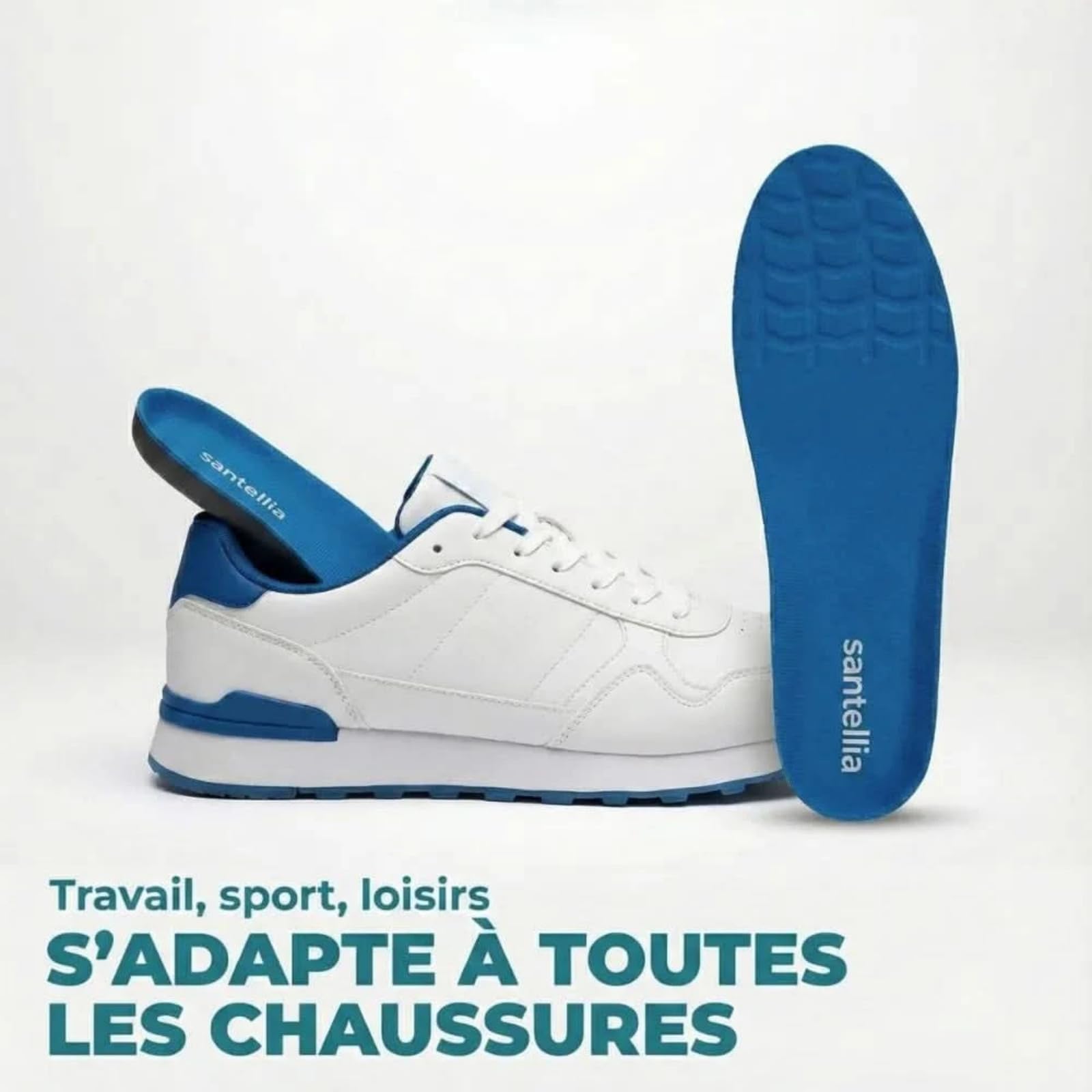 santellia Vital+ - Votre alliée pour des journées actives et sans douleur，Semelles orthopédiques unisexes, offrant un soutien de la voûte plantaire et répartissant uniformément la pression