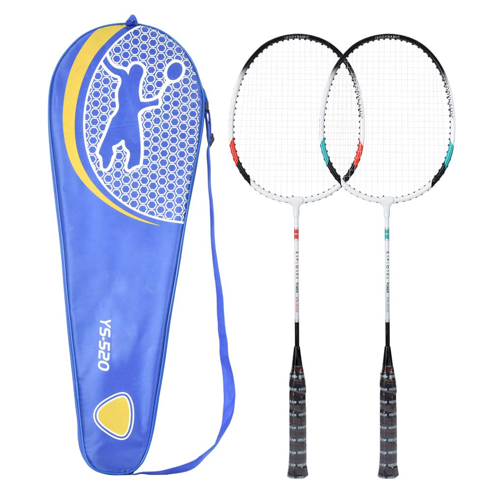 YUYTE de Badminton Juego de 2 Raquetas de Bádminton de Aleación de Aluminio para Entrenamiento Deportivo en Interiores y Exteriores, Raquetas Ligeras y de Competición