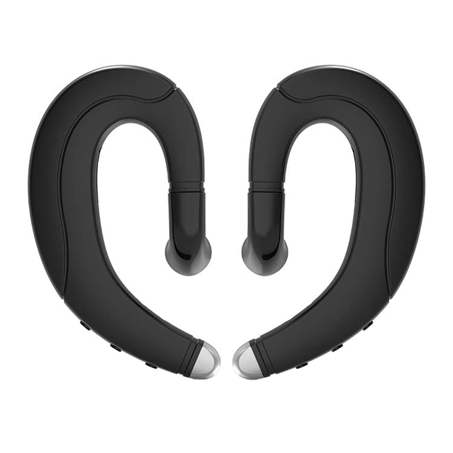Mago Ear Hook Bluetooth Wireless Headphones Non Ear Plug Bluetooth Headset with Microphone, Single Ear Headset Painless Wearing Sport Earphones for Smartphones,10 Hour Playtime (Black)
