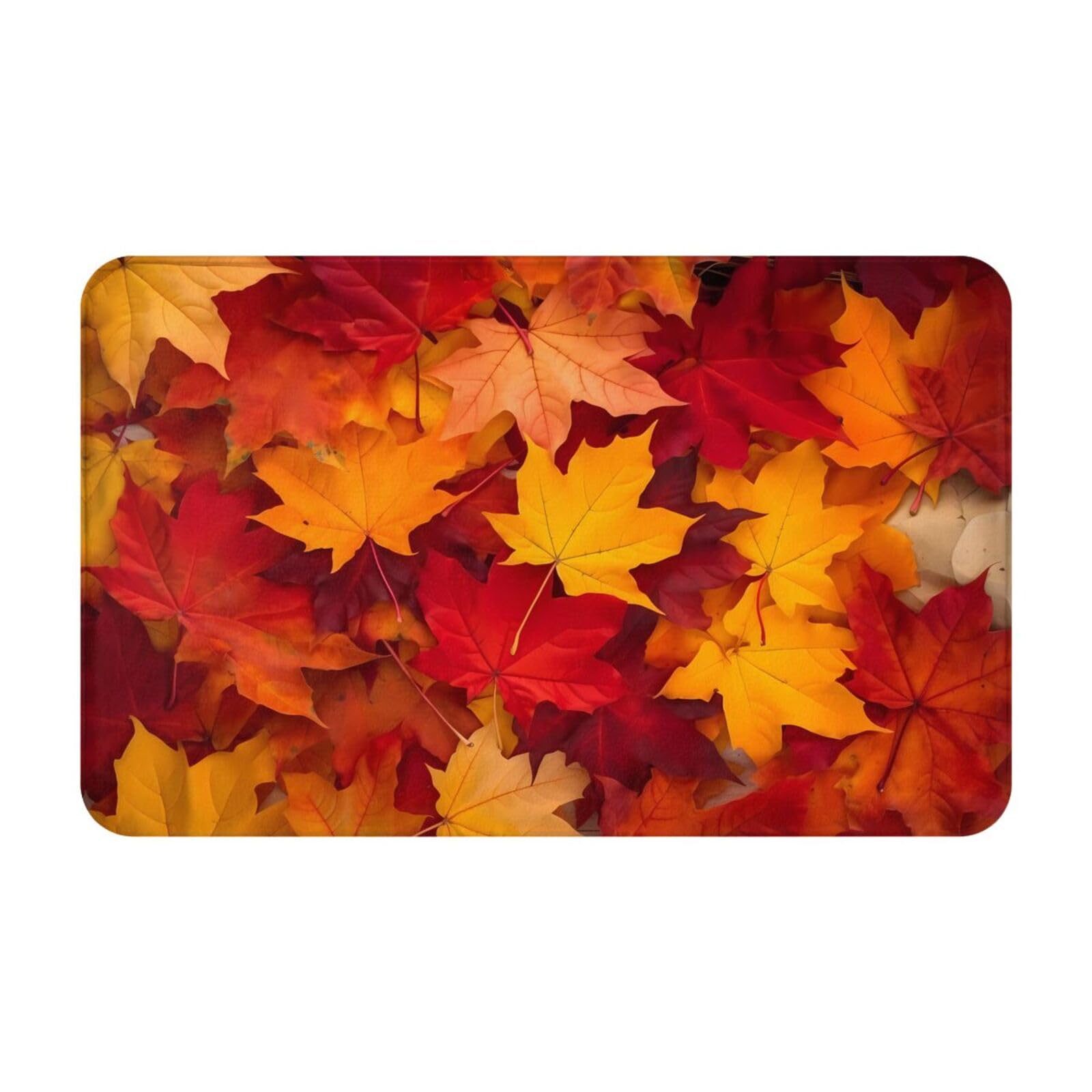 Autumn Leaves Fall Maple Floor Rugs, Carpet Bath Mat Indoor Outdoor Doormat Home Decor 24x16 Inch for Bathroom Kitchen Porch Laundry Room