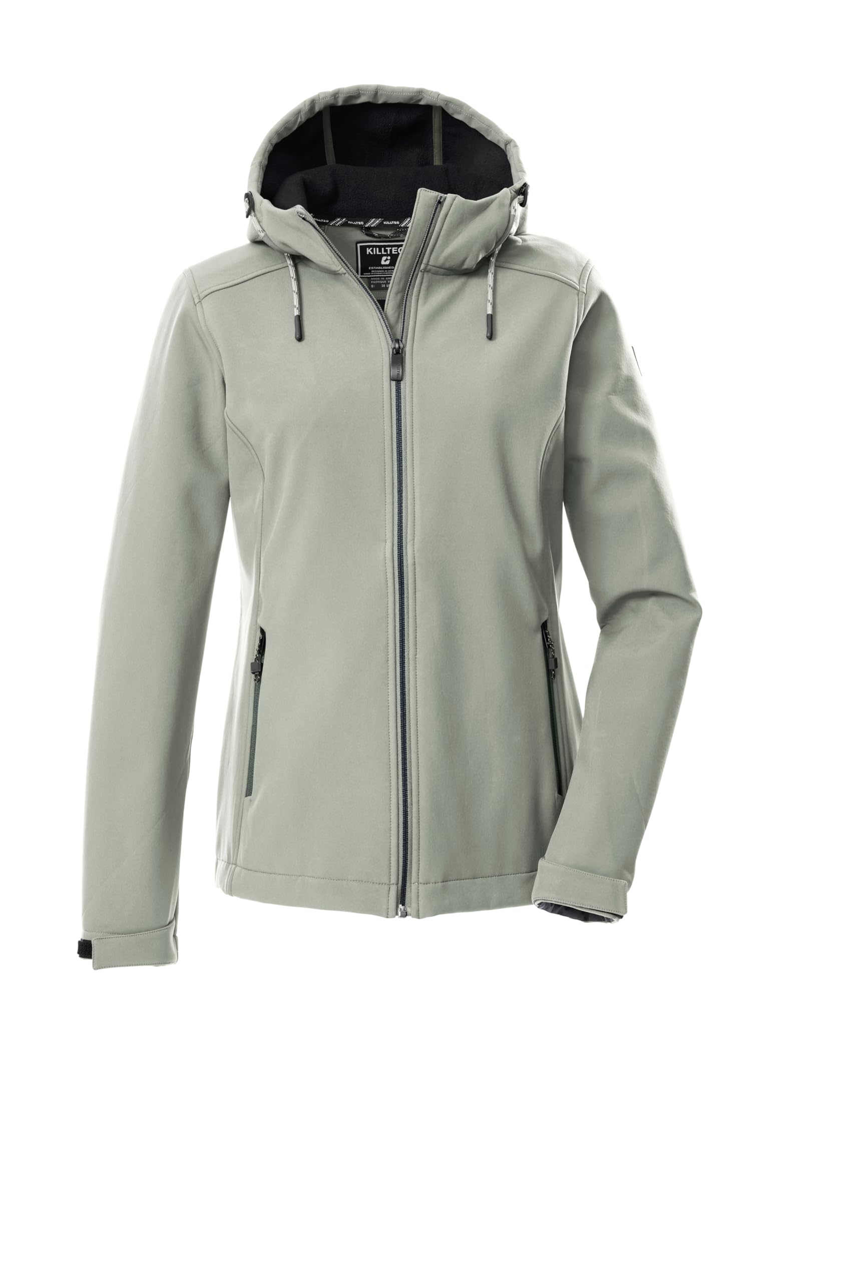 Killtec KOW 8 WMN SFTSHLL JCKT Women's Softshell Jacket with Hood, Light Sage, 42, 43300-000