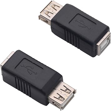 2PCS USB Type B Printer Adapter Connector,USB 2.0 Female to Type B Female Converter for Laptop, Computer, Hard Disk, Printer, Camera