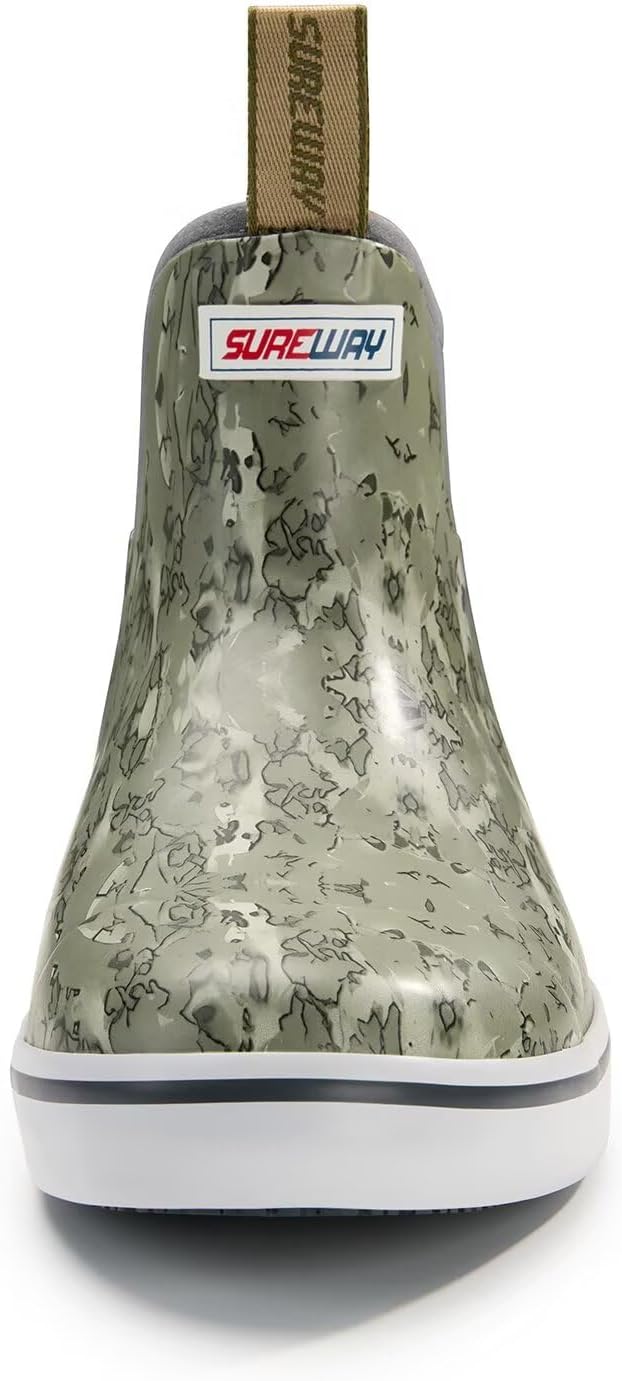 SUREWAY Men's Deck Boots Professional Non-Slip Fishing & Ankle Boating Boot Waterproof Rain Boots, Lightweight Neoprene Rubber Deck Boots - Image 6