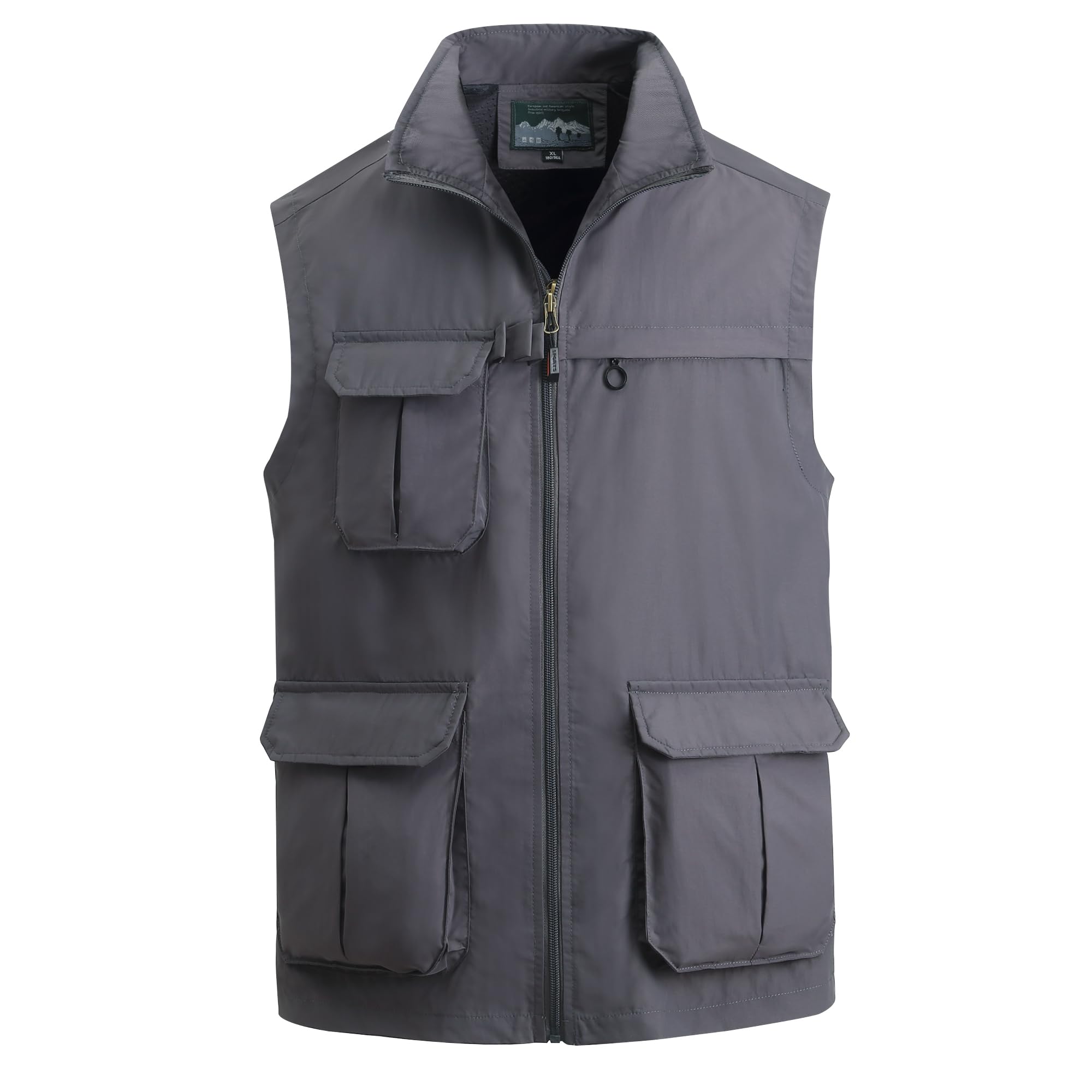 Gilet da Pesca da Uomo Giubbotto Gilet Leggero Traspirante Gilet Panciotto con Multi-Tasche Fotografia Gilet Escursionismo senza maniche Gilet Asciugatura Rapida Casual Giacca